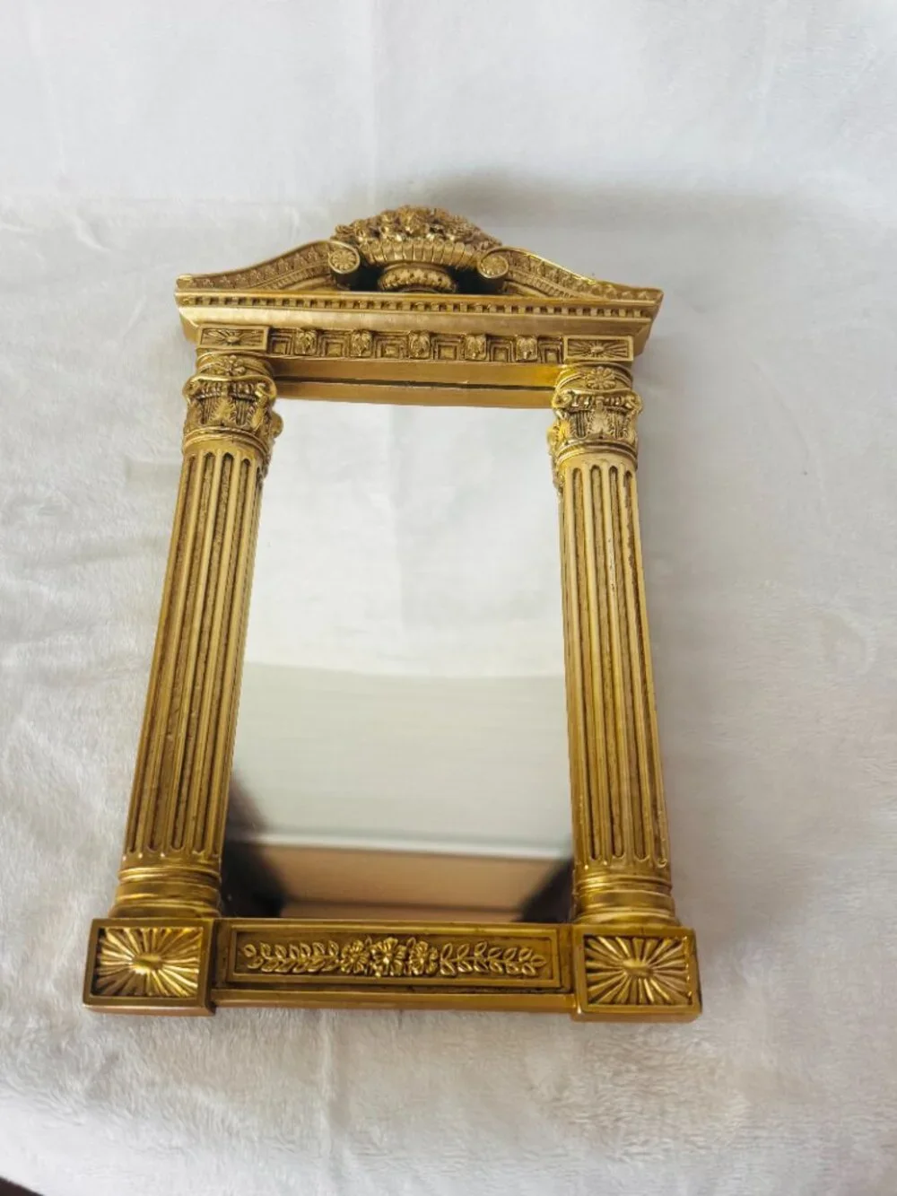 Vtg Roman Columned Table Top Vanity Mirror 11
